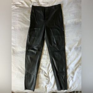Zara faux leather leggings with ankle zip Size M